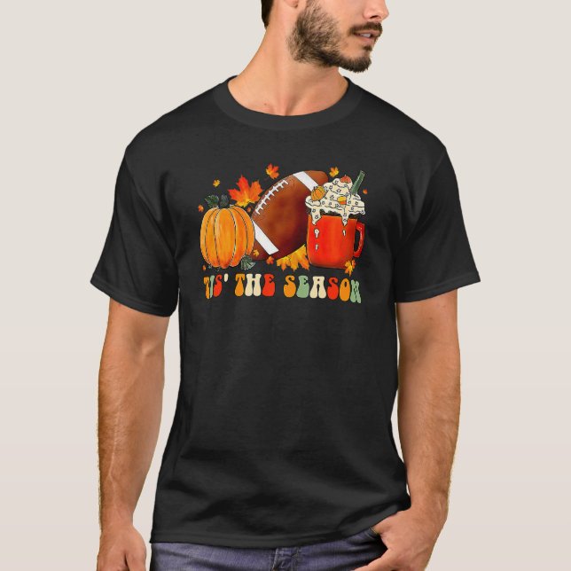 Camiseta Groovy Retro Esta É A Época De Pumpkin Spice Fall  (Frente)