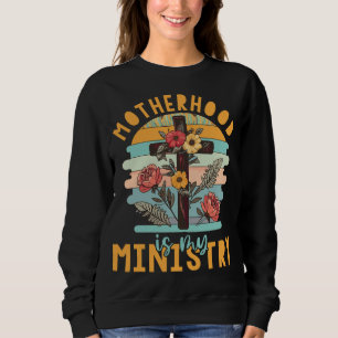 Camiseta Groovy Retro Floral Motherhood Is My Ministry