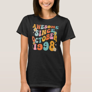 Camiseta Groovy Retro Incrível Desde 1998 24 anos 24 anos