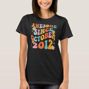 Camiseta Groovy Retro Incrível Desde 2012 10 Anos 10 Anos