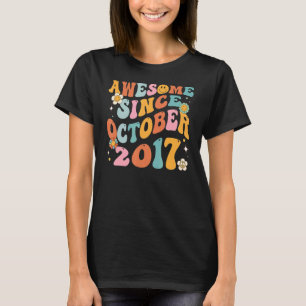 Camiseta Groovy Retro Incrível Desde 2017, 5 Bi, 5 Anos