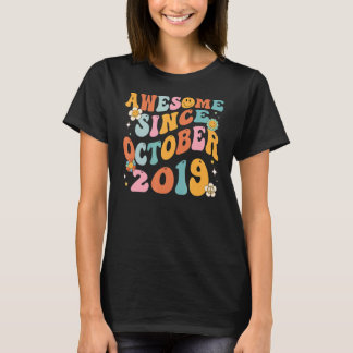 Camiseta Groovy Retro Incrível Desde 2019, 3 Anos, 3 Bi