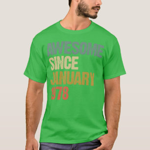 Camiseta Groovy Retro Incrível Desde Janeiro de 1978 engraç