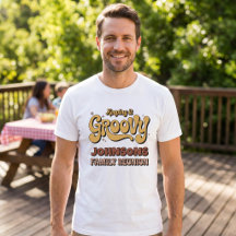Groovy Retro Mantendo a Reunião de Família Nome Pe