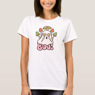 Camiseta Groovy Retro Mashroom Halloween Boo Ghost Cute
