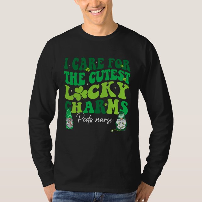 Camiseta Groovy Retro Peds Nurse St Patrick s Day Pediatric (Frente)