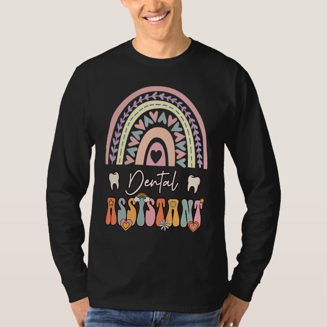 Camiseta Groovy Retro Vintage Rainbow Cute (Frente)