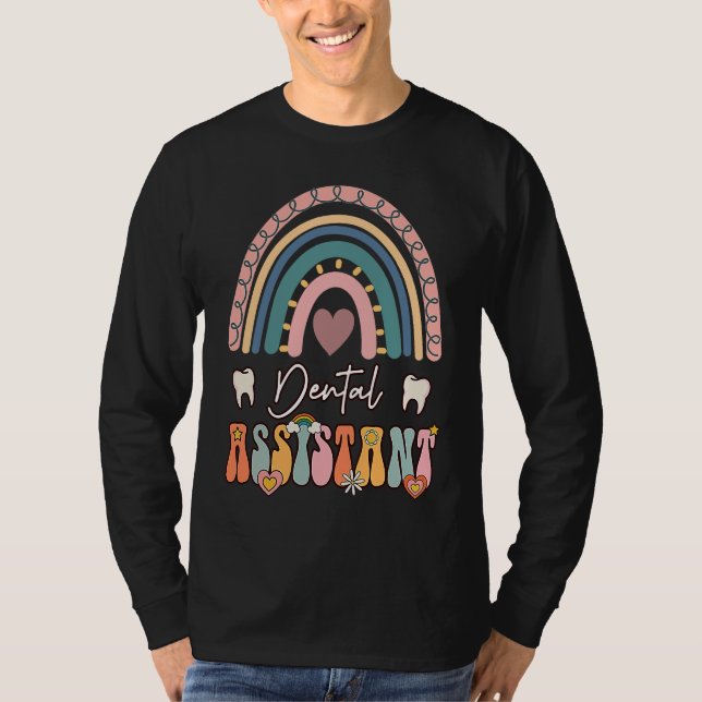 Camiseta Groovy Retro Vintage Rainbow Cute (Frente)