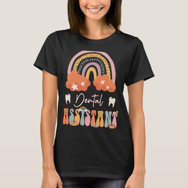 Camiseta Groovy Retro Vintage Rainbow Cute (Frente)