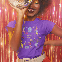 Camiseta Groovy Roller Disco Roxo Festa Millennial Retrô 