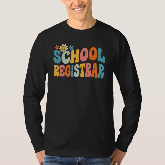 Camiseta Groovy School Registrar Back To School 2023 Kids S (Frente)