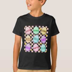 Camiseta Groovy Skibidi Easter Ovo Engraçado Rizz Memória P