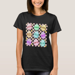 Camiseta Groovy Skibidi Easter Ovo Engraçado Rizz Memória P