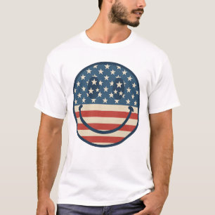 Camiseta Groovy Smile Face USA Flag Day T Shirt 14 de jun