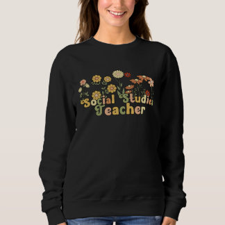 Camiseta Groovy Social Studies Teacher Flowers