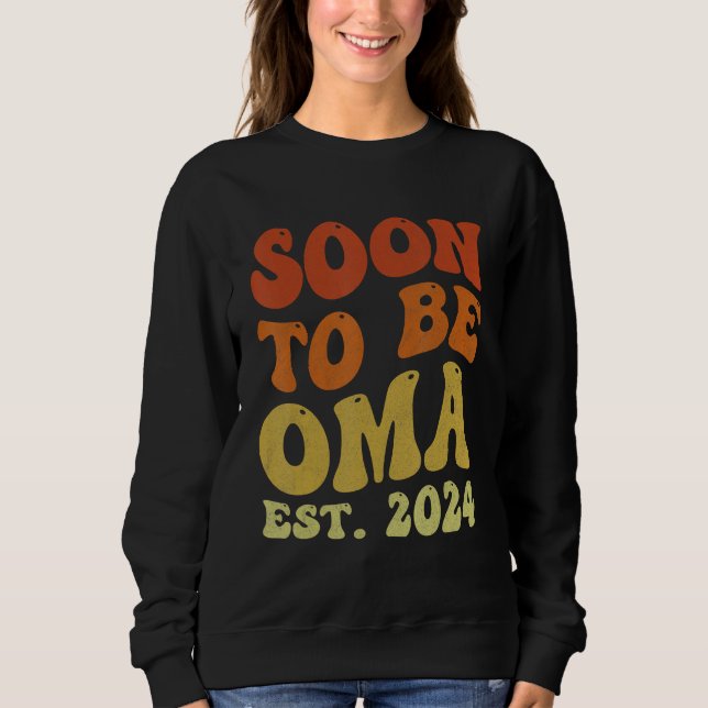 Camiseta Groovy Soon to be Oma 2024 for New Oma First Time (Frente)