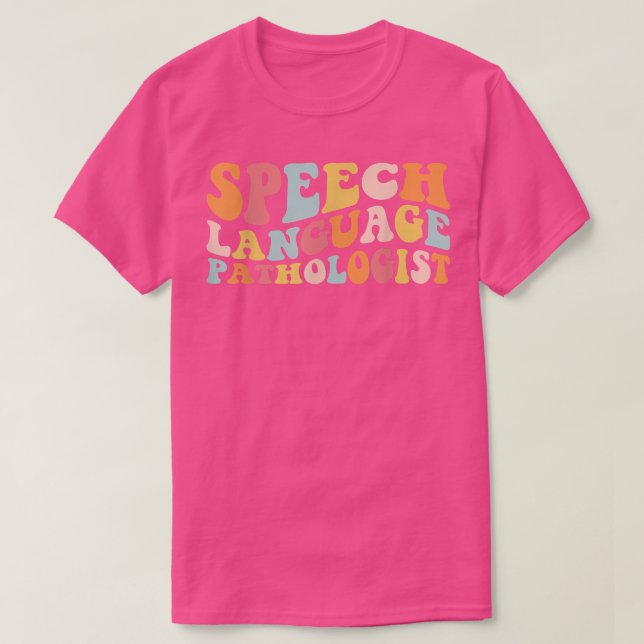 Camiseta Groovy Speech Language Pathologist Leopard Speech  (Frente do Design)