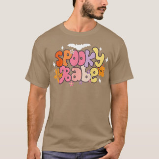 Camiseta Groovy Spooky Babe Vibes Retro Fantasma Floral Hip