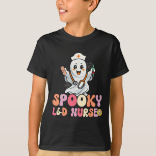 Camiseta Groovy Spooky Labour and Delivery Nurse Halloween 
