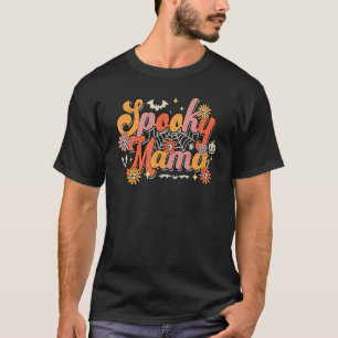 Camiseta Groovy Spooky Mama Retro Halloween Ghost Witchy Sp