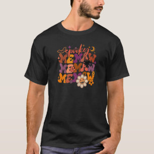 Camiseta Groovy Spooky Memaw Womens Memaw Partido das Hallo