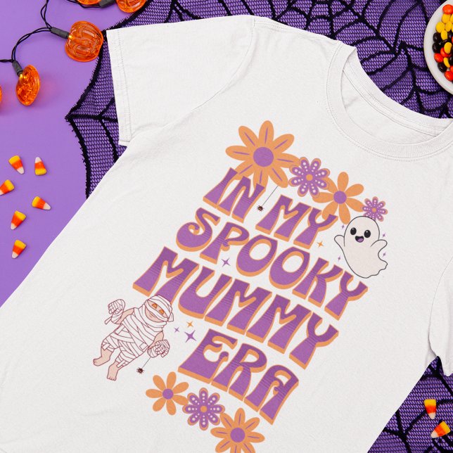 Camiseta Groovy Spooky Mummy Era Retro Halloween (Criador carregado)