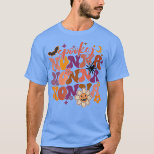 Camiseta Groovy Spooky Nonna Womens Nonna Halloween Party C