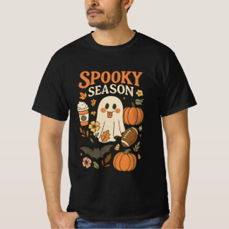 Camiseta Groovy Spooky Season Happy Ghost Pumpkin Spice Lat