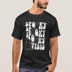 Camiseta Groovy Spooky Vibes Boo Ghost Spooky Season Hallow
