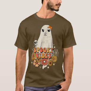 Camiseta Groovy Spooky Vibes Halloween Ghost Spooky Season