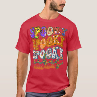 Camiseta Groovy Spooky Vibes Vintage Fantasma Floral Hippie