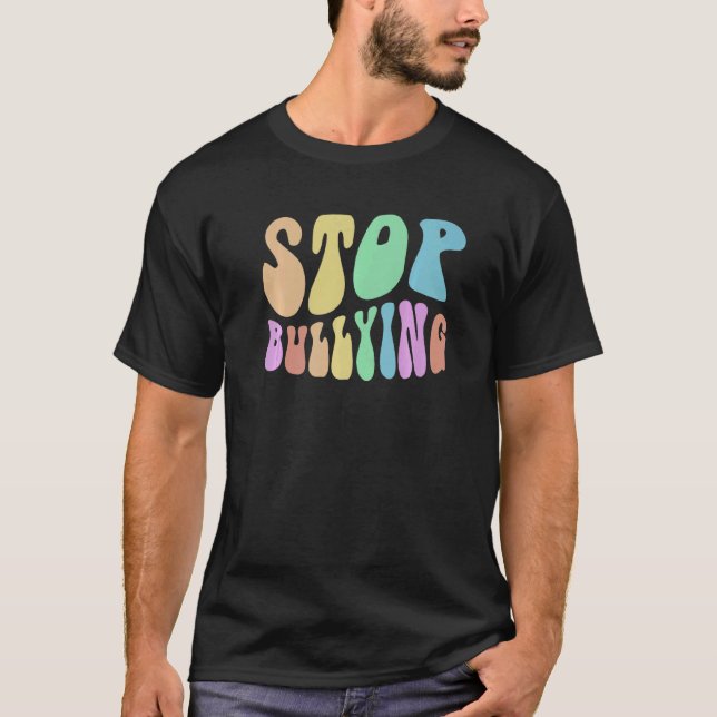 Camiseta Groovy STOP BULLYING Choose Kind Be Retro Kindness (Frente)