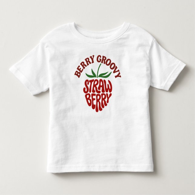 Camiseta Groovy Strawberry Retro 70s Vibes (Frente)
