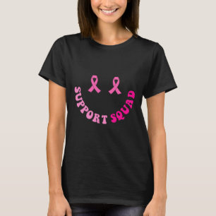 Camiseta Groovy Support Squad Breast Cancer Sensibilização