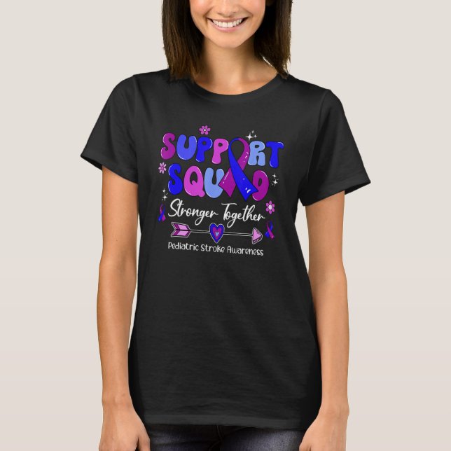 Camiseta Groovy Support Squad Ribbon Emanuel Syndrome Aware (Frente)