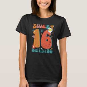 Camiseta Groovy Sweet 16 Birthday Girl XVI Bo