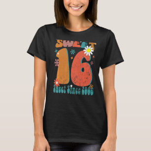 Camiseta Groovy Sweet 16 Birthday Girl XVI Bo