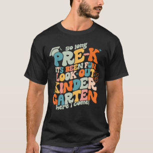 Camiseta Groovy Tão Longo Antes Do Jardim Infantil Aqui Eu 