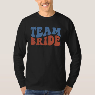 Camiseta Groovy Team Bride Bridal Wedding Honeymoon Engagem