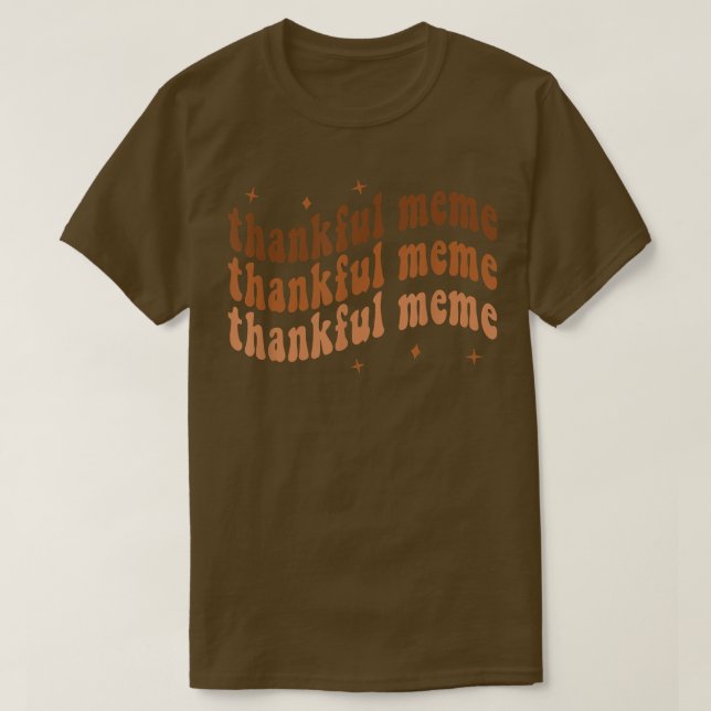 Camiseta Groovy Thankful Meme Fall Autumn Meme (Frente do Design)