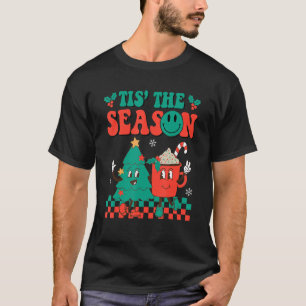 Camiseta Groovy Tis The Season Christmas Hippie Hot Ccoa P