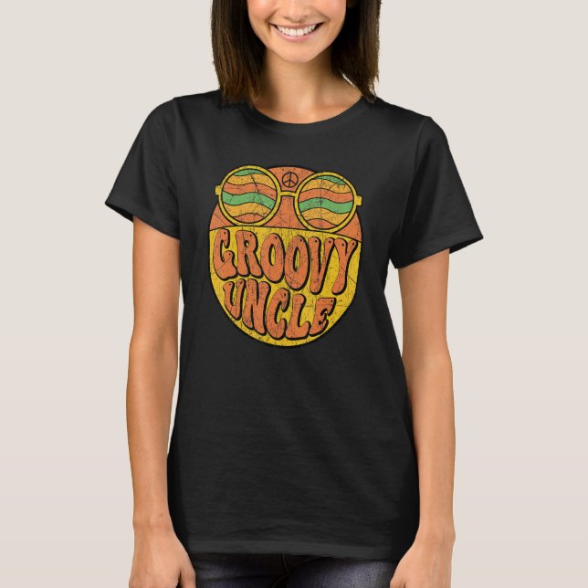Camiseta Groovy Uncle 70s Aesthetic Nostalgia 1970's Retro  (Frente)