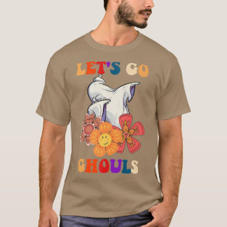 Camiseta Groovy Vamos Go Ghouls Floral Ghost Hippie Hallowe