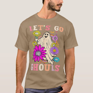 Camiseta Groovy Vamos Go Ghouls Floral Ghost Hippie Hallowe
