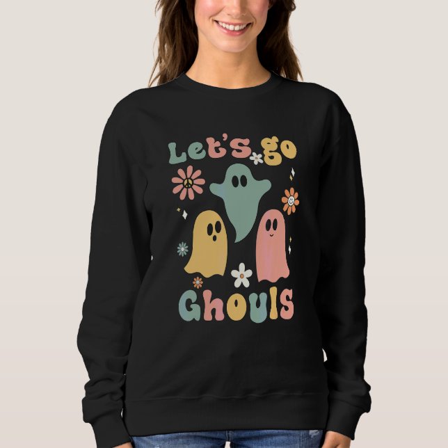 Camiseta Groovy Vamos Lá Espíritos Florais Fantasma Hippie  (Frente)