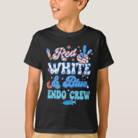 Groovy Vermelho Branco Azul Equipe Endo Enfermeira