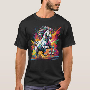 Camiseta Groovy Vintage Race Horse Pop Art