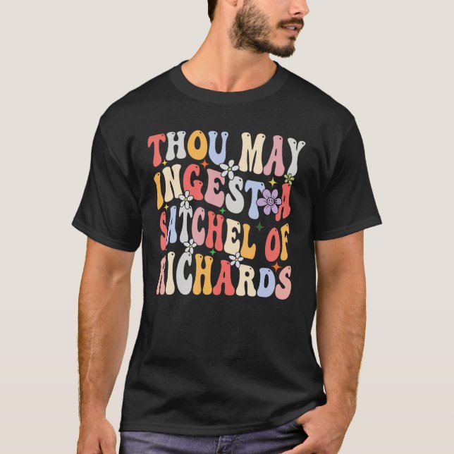Camiseta Groovy Você Pode Inundar Uma Satchel De Richards (Frente)
