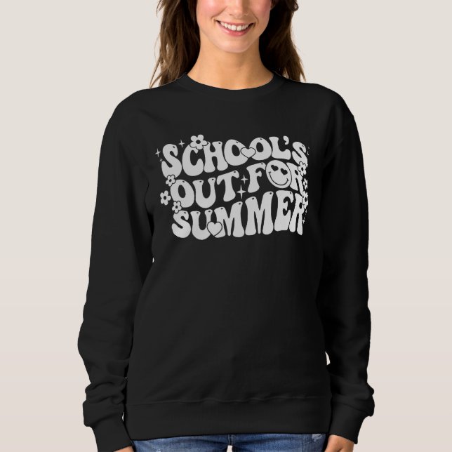 Camiseta Groovy wavy School s Out For Summer Graduation Tea (Frente)