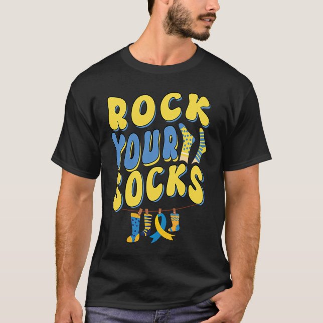 Camiseta Groovy World Down Syndrome Day 2023  Rock Your Soc (Frente)